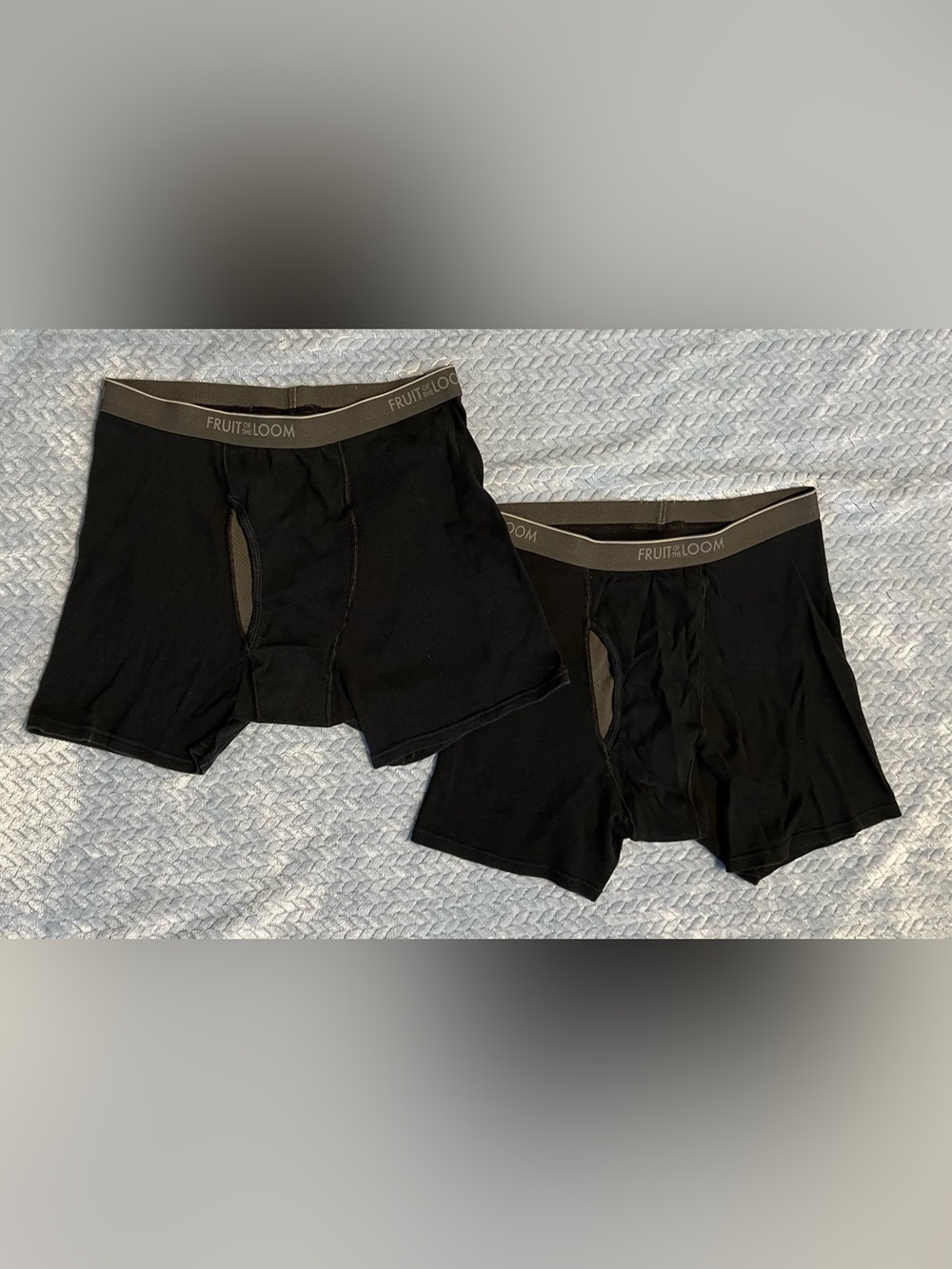 🔴Fruit of the Loom Boxer Briefs 2 Pair Black, Cotton XL